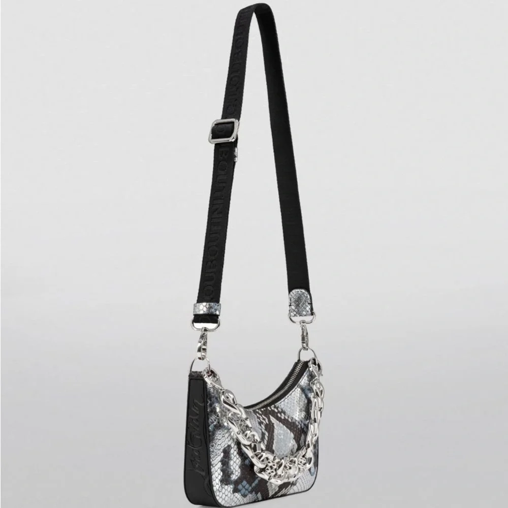 Christian Louboutin Loubila black silver chain shoulder bag crossbody mini